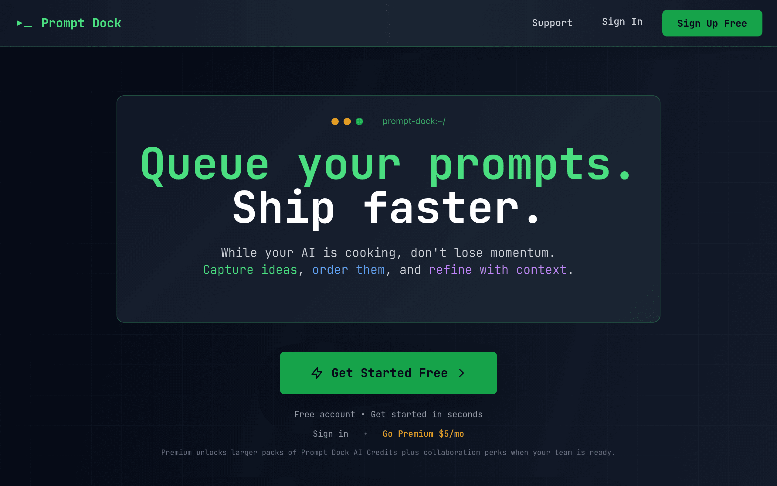 PromptDock screenshot